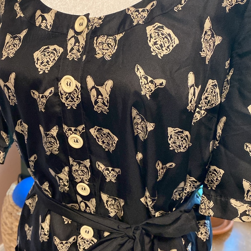 Maeve silk dog print dress M - Picture 3 of 5